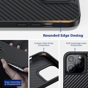 iPhone 16 Pro Compatible Case Cover With Armor Xtreme Soft TPU+1500D Kevlar And Compatible with MagSafe Technology